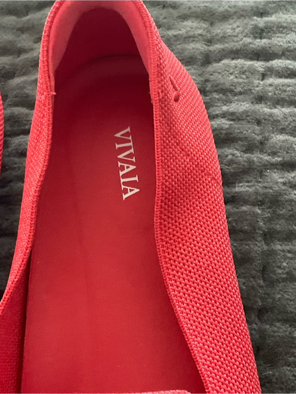 Viviana Red Knit Slip-On Flats with Black Dachshund Motif - Picture 2 of 5